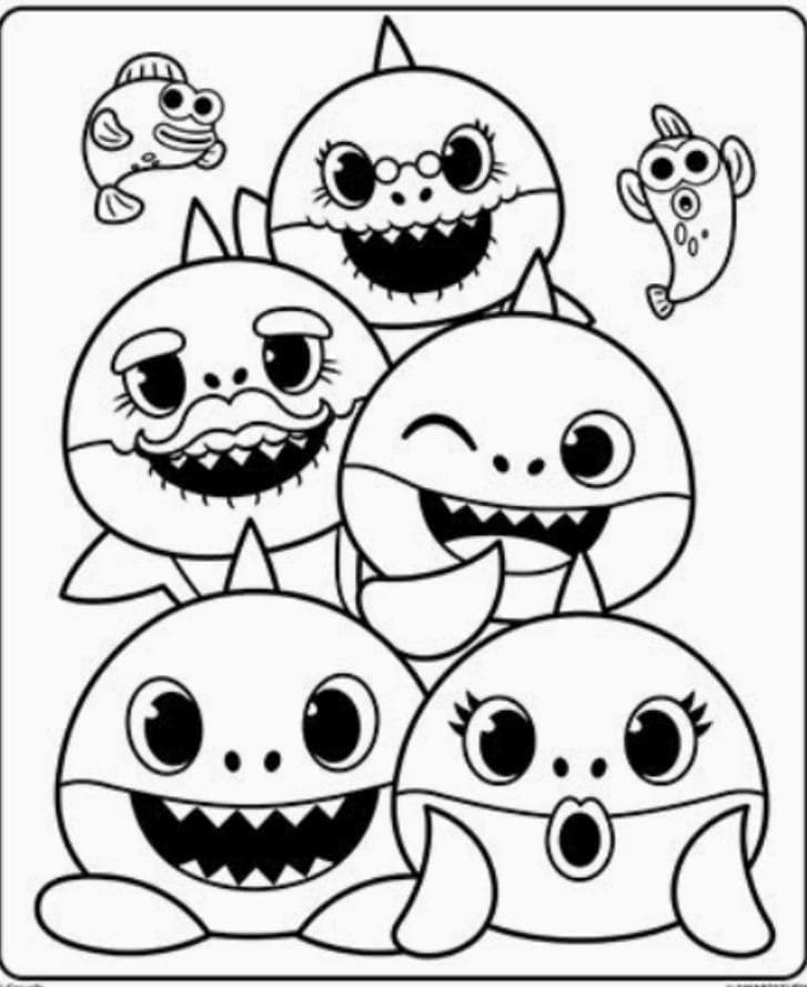 Baby Shark (13) Boyama Sayfası