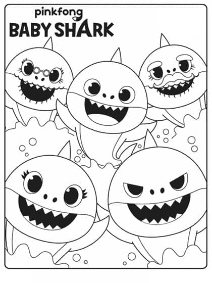 Baby Shark (14) Boyama Sayfası