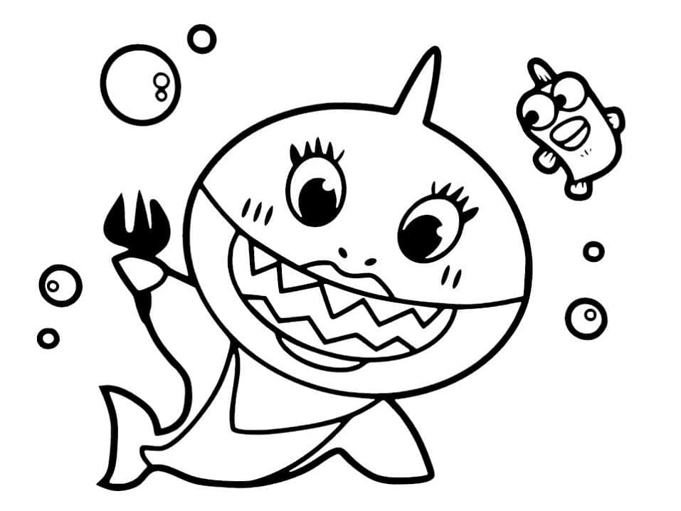 Baby Shark (4) Boyama Sayfası