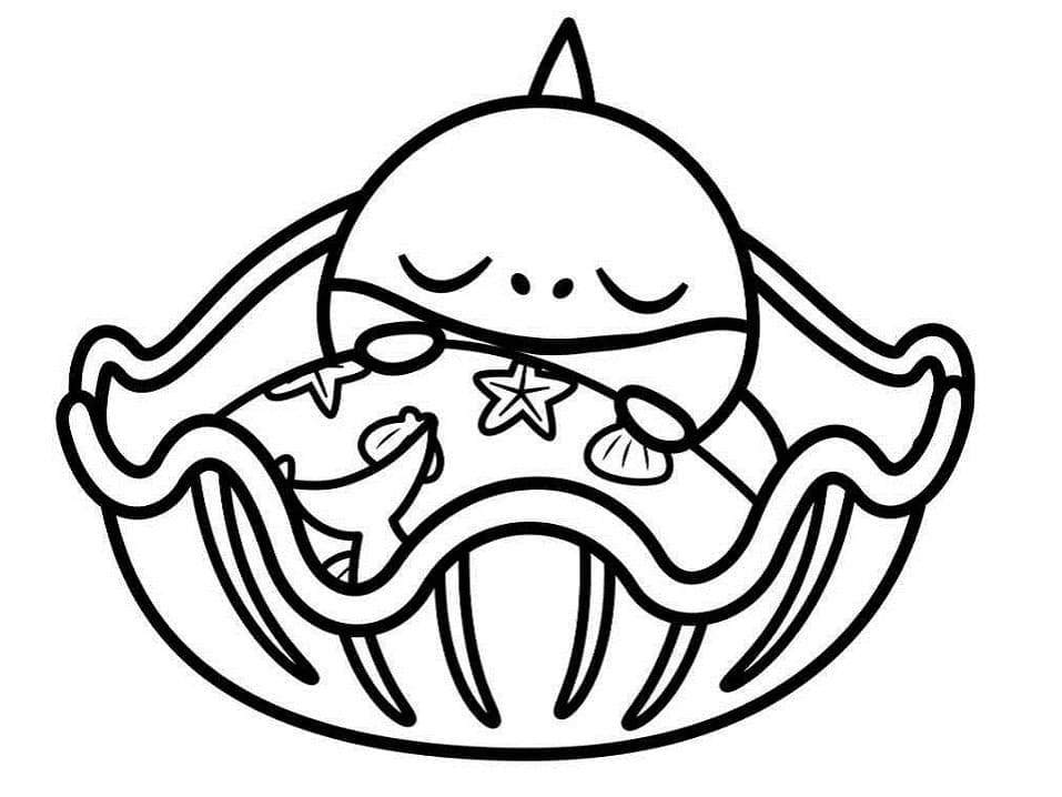 Baby Shark (7) Boyama Sayfası