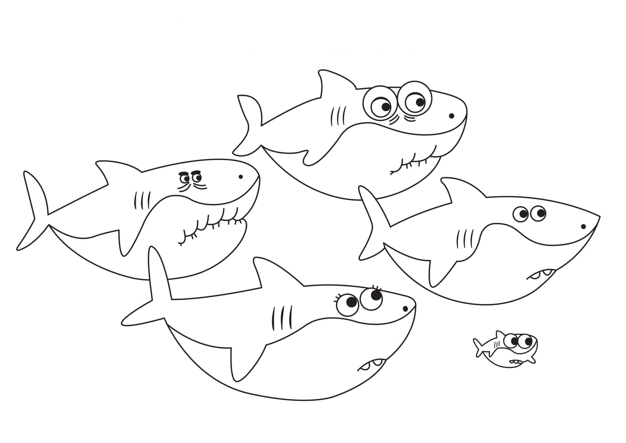 Baby Shark (9) Boyama Sayfası