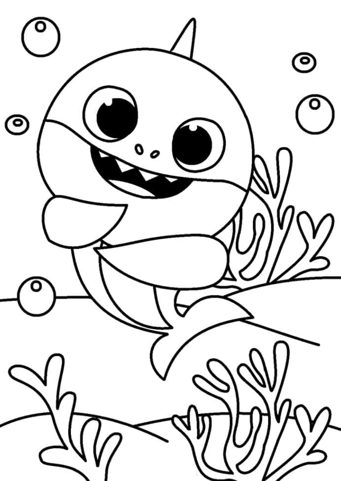 Baby Shark bedava Boyama Sayfası