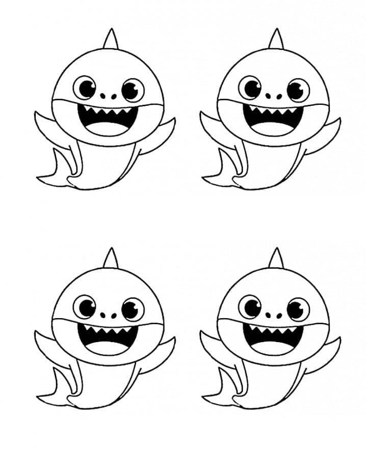 Baby Shark ücretsiz olarak Boyama Sayfası