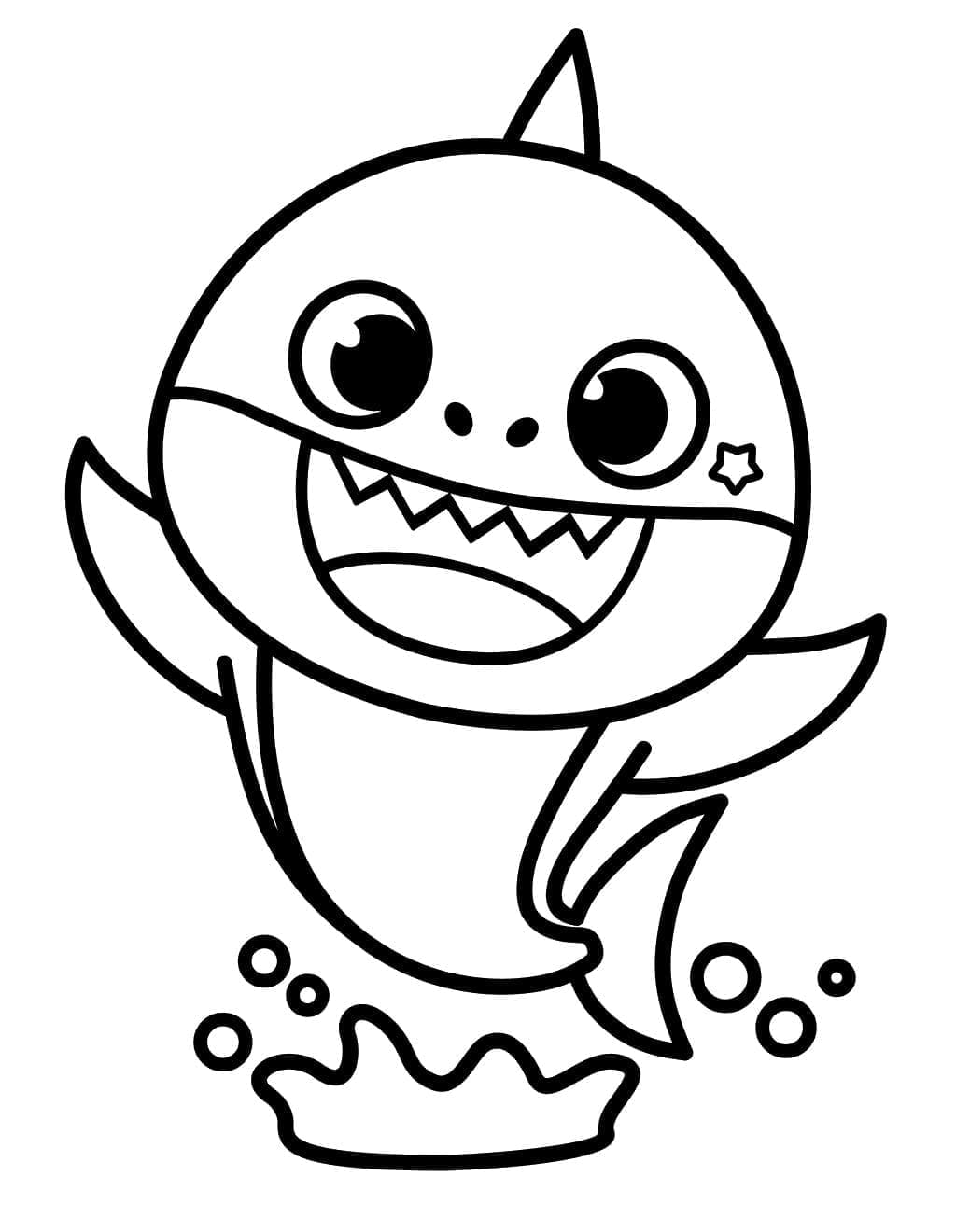Baby Shark yazdırılabilir görsel Boyama Sayfası