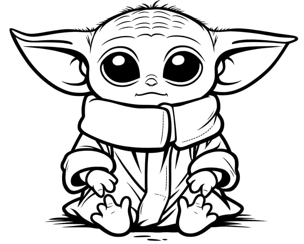 Baby Yoda (15) Boyama Sayfası
