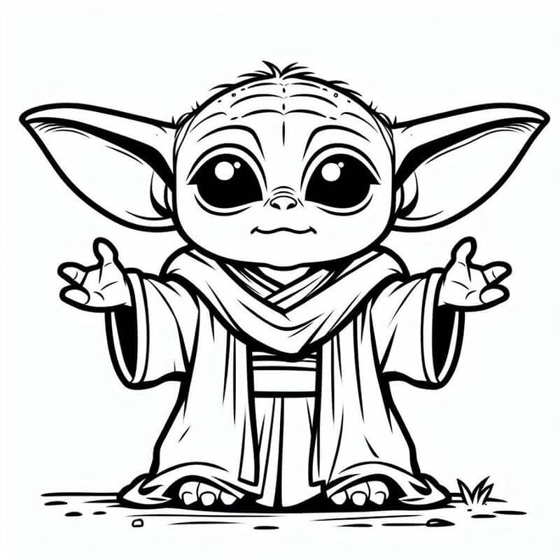 Baby Yoda (16) Boyama Sayfası