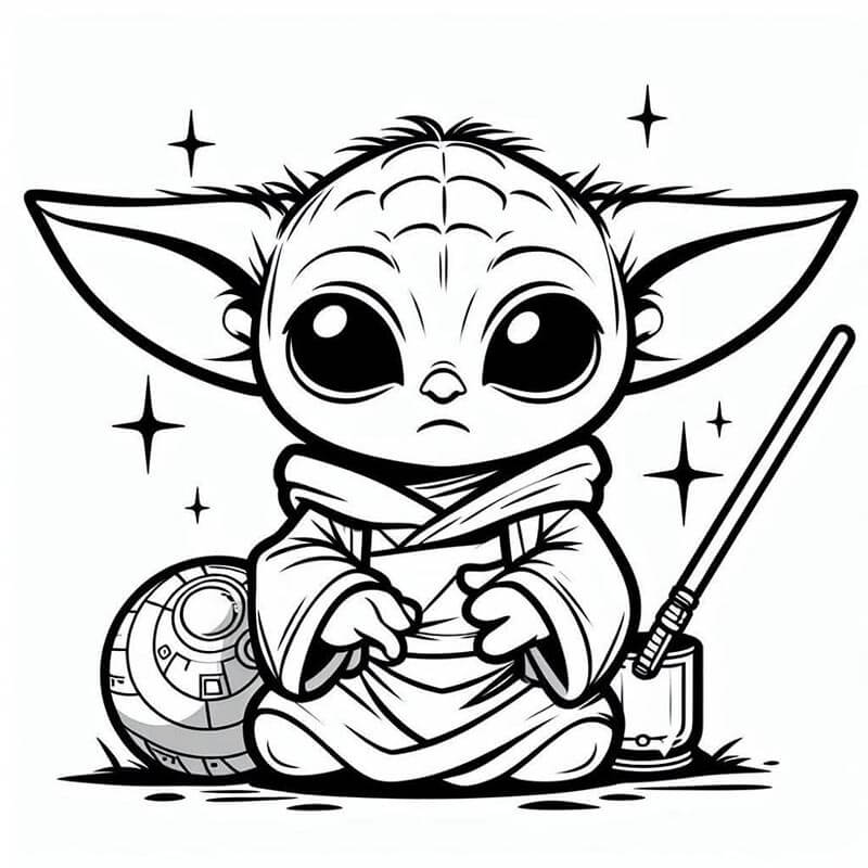 Baby Yoda (17) Boyama Sayfası