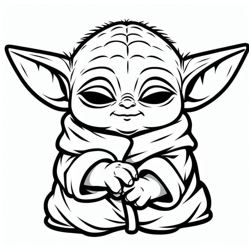 Baby Yoda (2) Boyama Sayfası