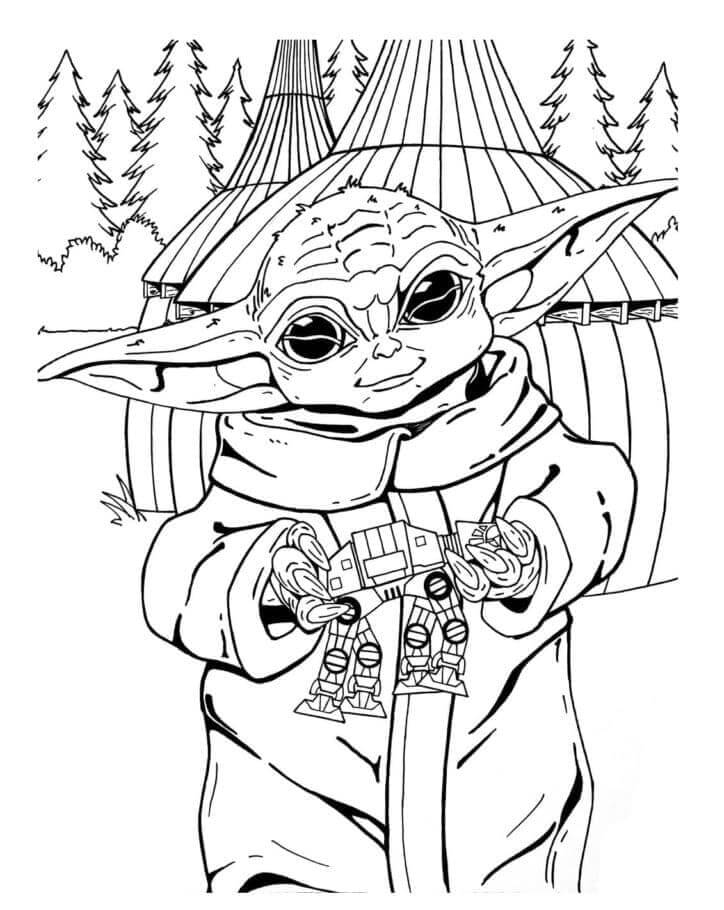 Baby Yoda (5) Boyama Sayfası