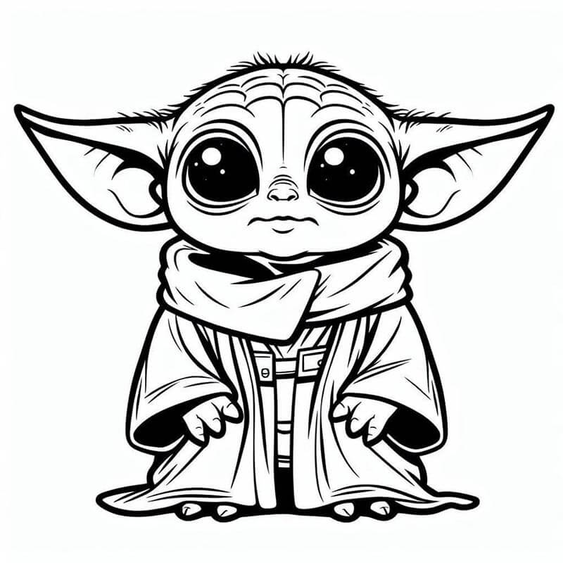 Baby Yoda (6) Boyama Sayfası
