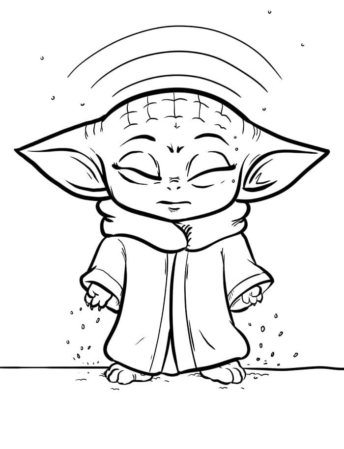 Baby Yoda Çıktısı Boyama Sayfası