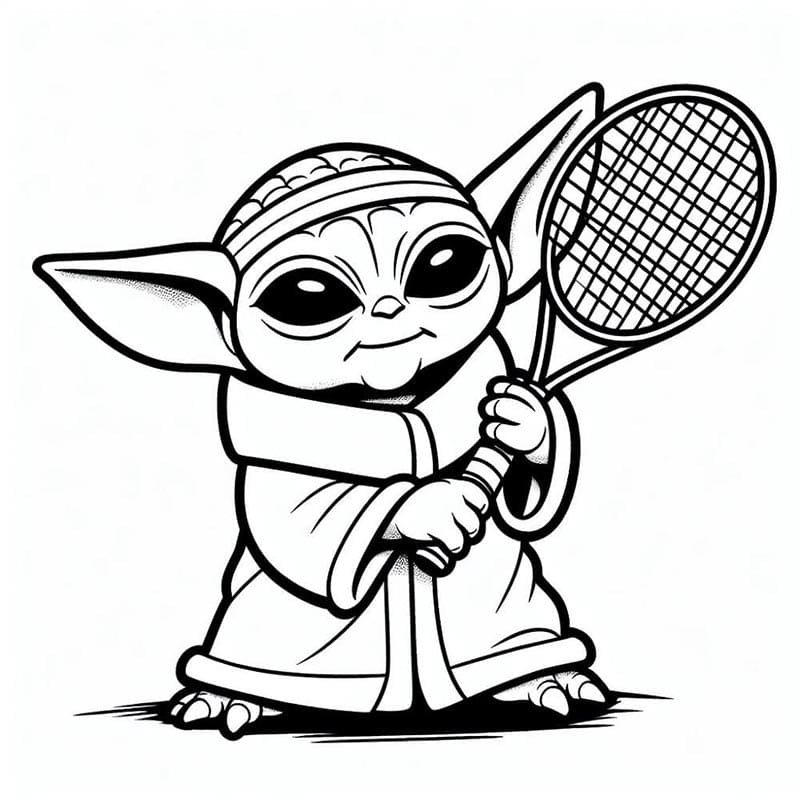 Baby Yoda Çizim Görseli Boyama Sayfası