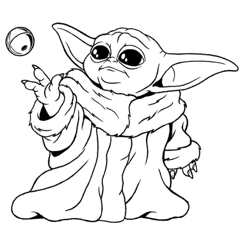 Baby Yoda Çizimi Bedava Boyama Sayfası