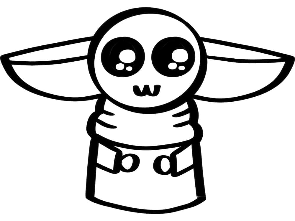 Baby Yoda Resmi Çocuklar İçin Boyama Sayfası