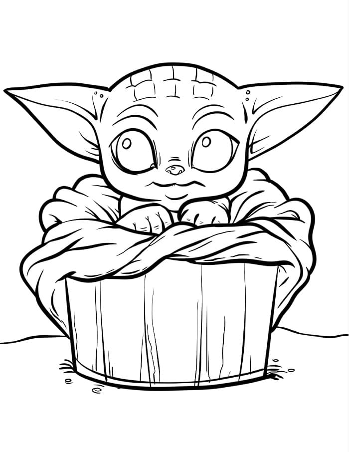Baby Yoda Resmi Boyama Sayfası