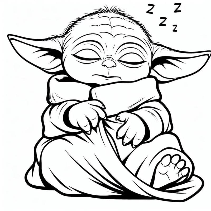 Baby Yoda’i Ücretsiz Al Boyama Sayfası