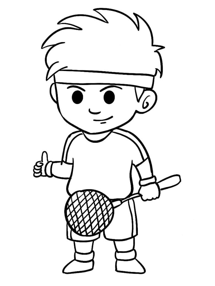 Badminton Ücretsiz Boyama Sayfası
