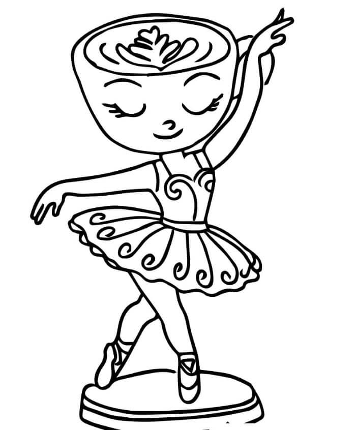 Ballerina Cappuccina Brainrot Boyama Sayfası