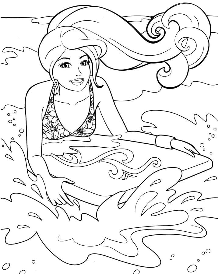 Barbie yazdırmak için Boyama Sayfası