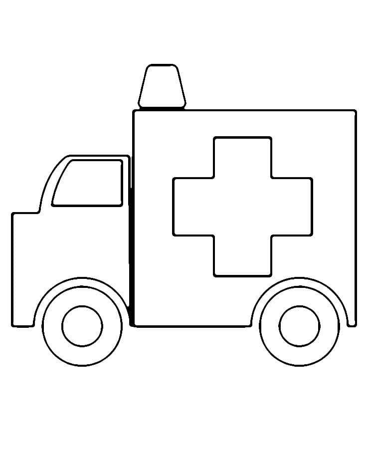 Basılabilir Ambulans Boyama Sayfası