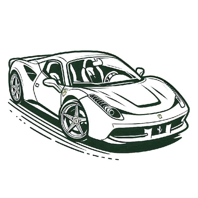 Basılabilir Ferrari Görüntüsü Boyama Sayfası