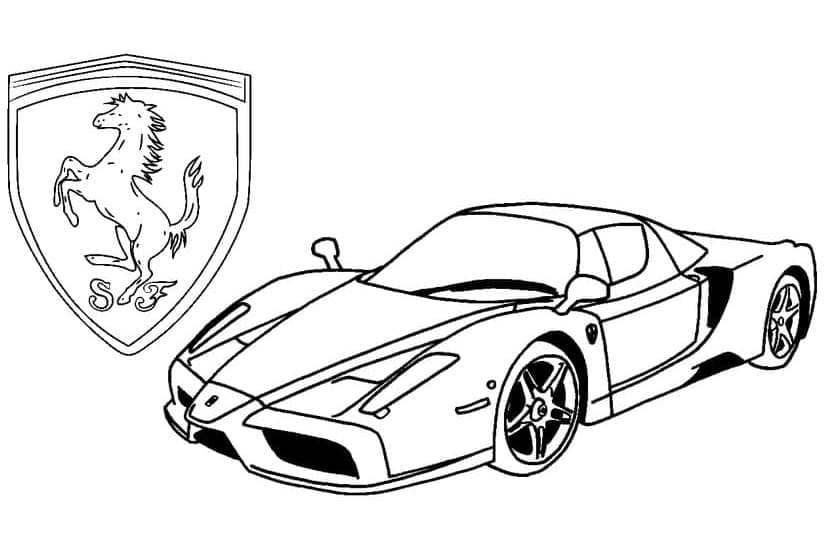 Basılabilir Ferrari Boyama Sayfası