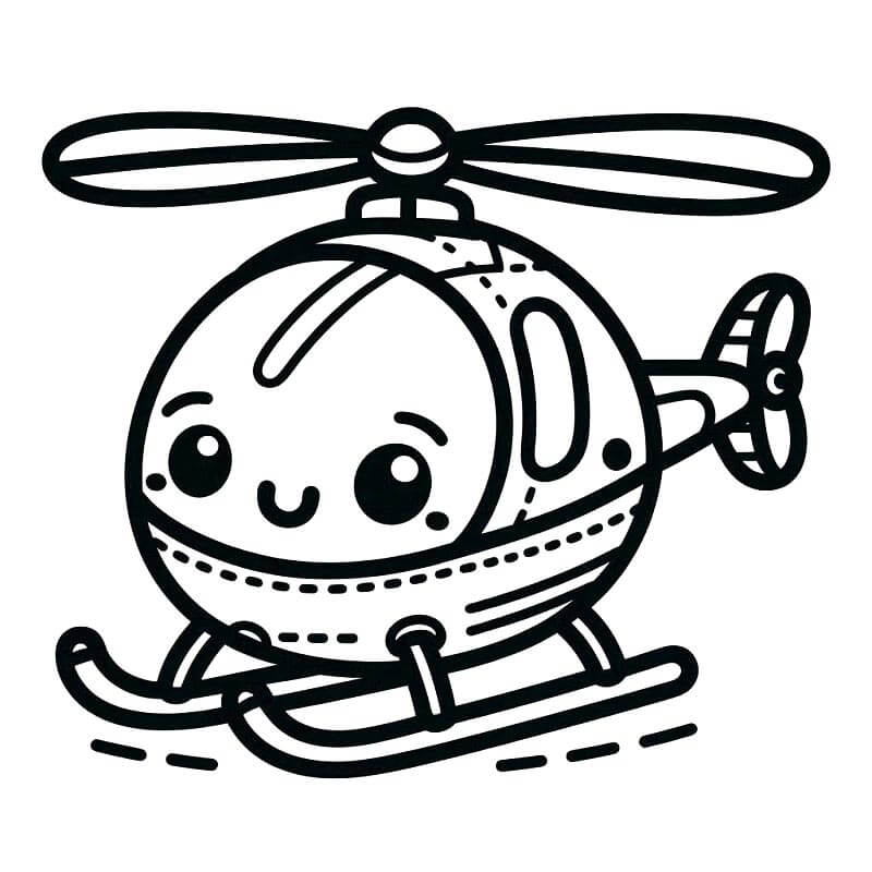 Basılabilir Helikopter Görseli Boyama Sayfası