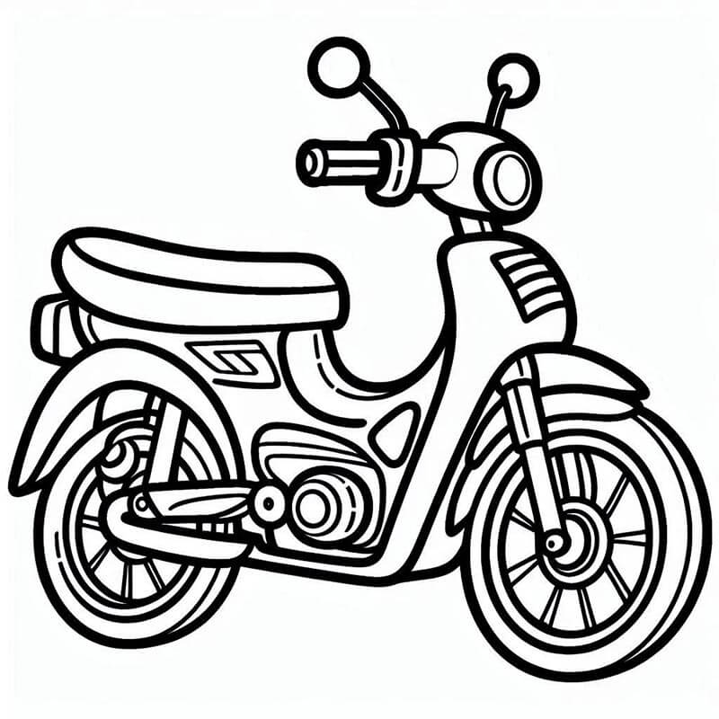 Basılabilir Motosiklet Görüntüsü Boyama Sayfası