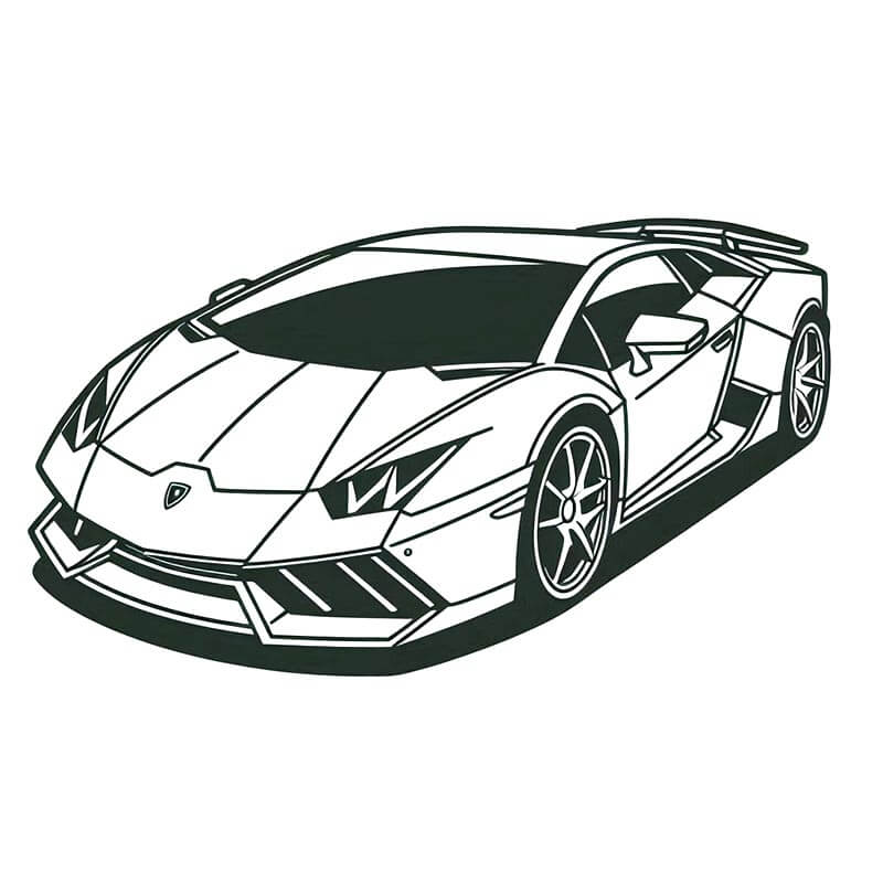 Basılacak Lamborghini Otomobili Boyama Sayfası