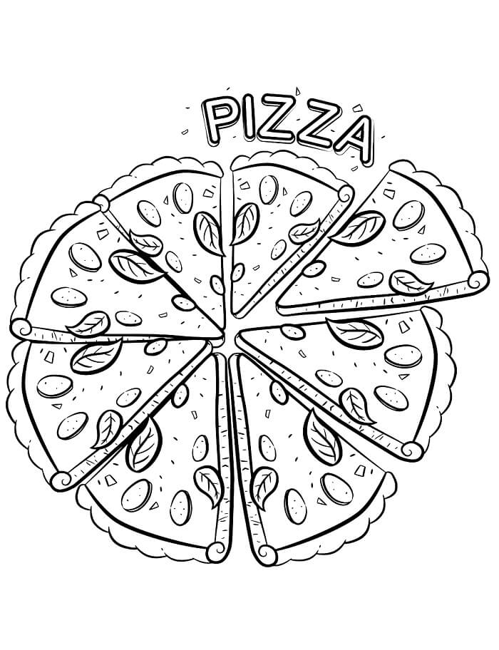 Basit Pizza Boyama Sayfası