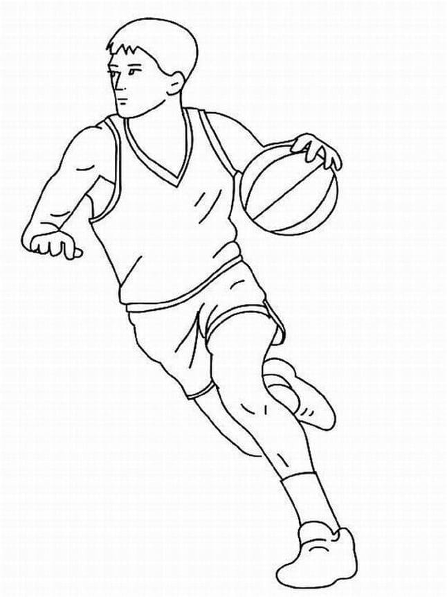 Basketbol Ücretsiz Görsel Boyama Sayfası