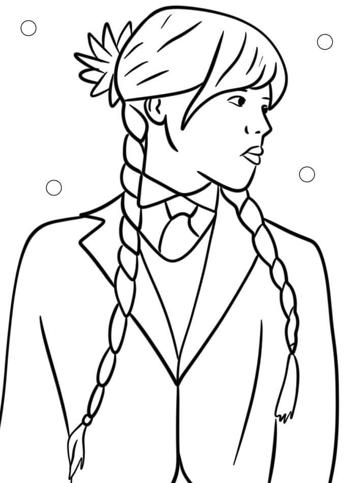 Baskı İçin Wednesday Addams Boyama Sayfası