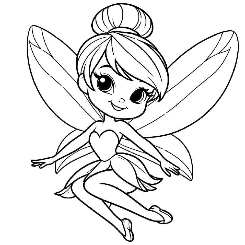 Baskı hediye Tinkerbell Boyama Sayfası