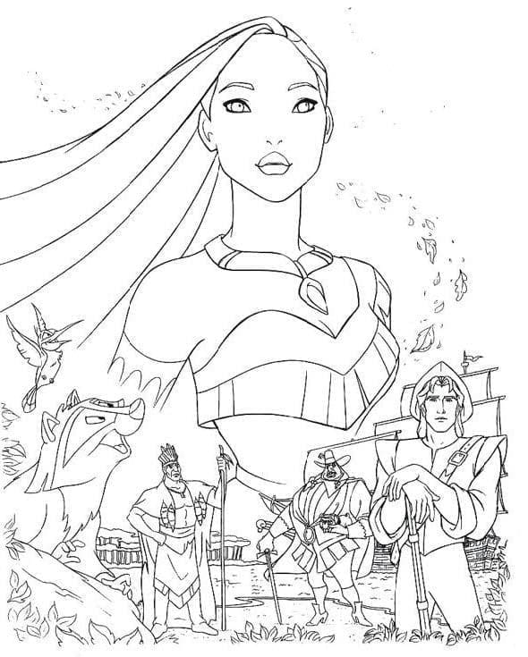 Baskıya Pocahontas Boyama Sayfası