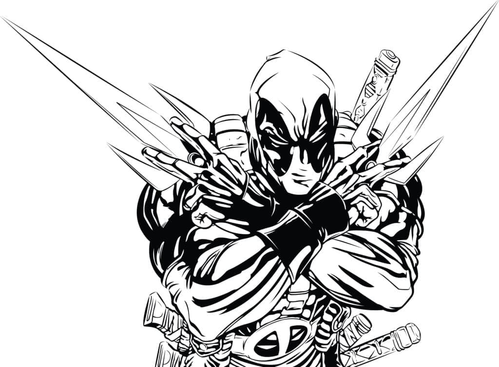 Bastırmalık Deadpool Boyama Sayfası
