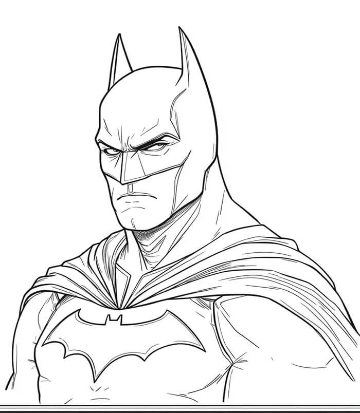 Batman Görseli Yazdırılabilir Boyama Sayfası
