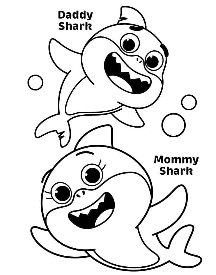 Bedava Baby Shark yazdırılabilir Boyama Sayfası