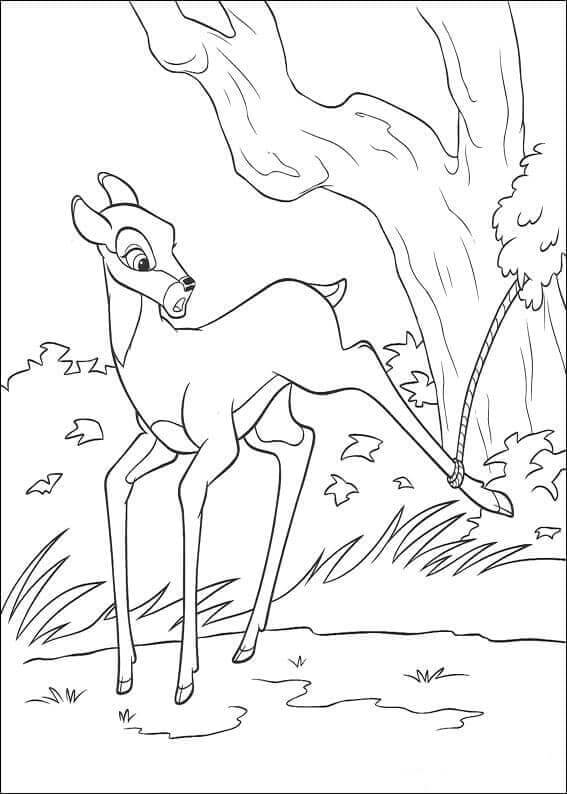 Bedava Bambi Resmi Boyama Sayfası