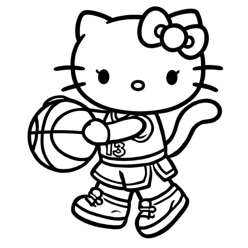 Bedava Baskı Hello Kitty Boyama Sayfası