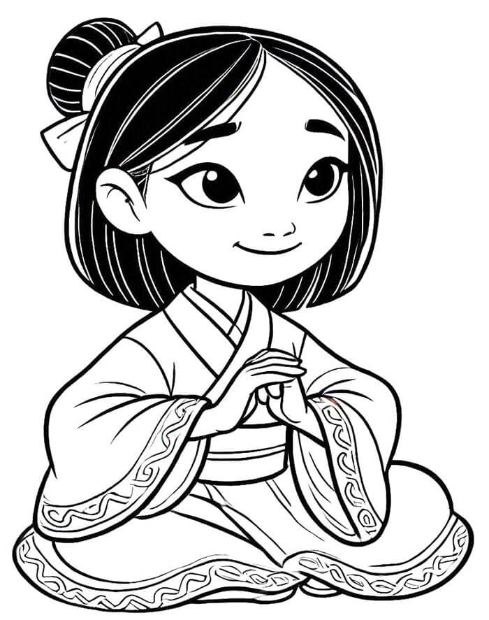 Bedava Baskı Mulan Boyama Sayfası