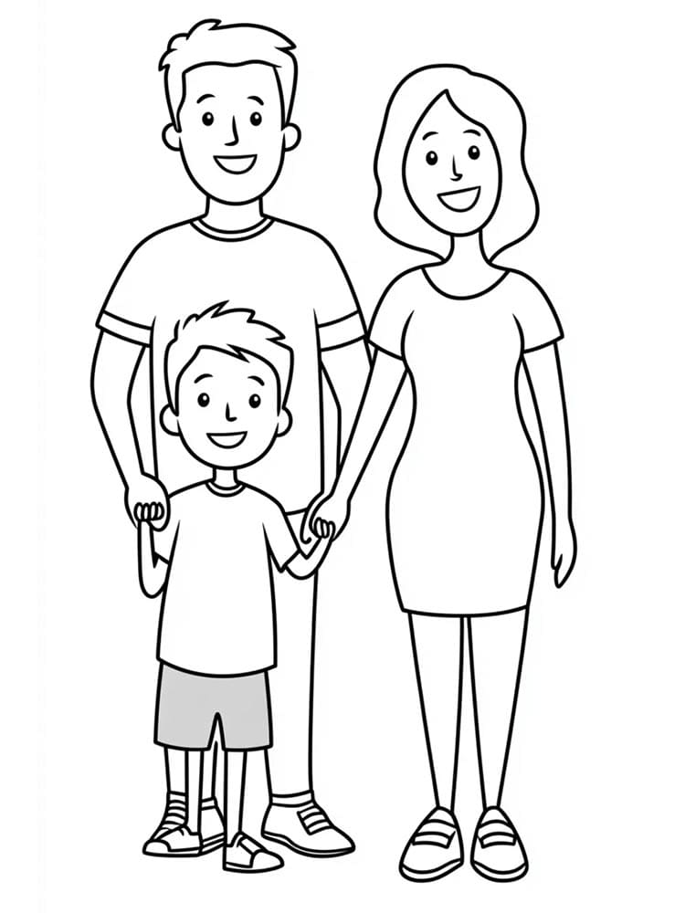 Bedava Çocuklar İçin Aile Boyama Sayfası