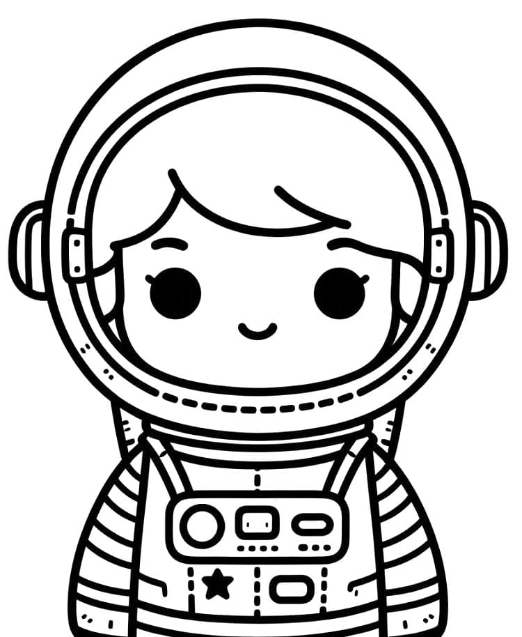 Bedava Çocuklar İçin Astronot Boyama Sayfası