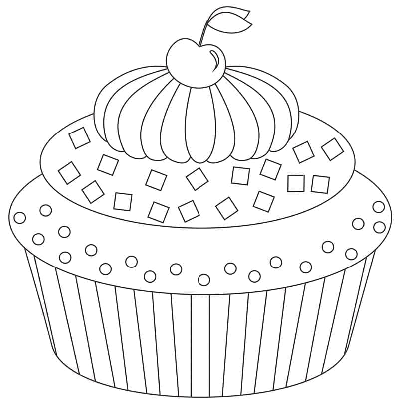 Bedava Çocuklar İçin Cupcake Boyama Sayfası