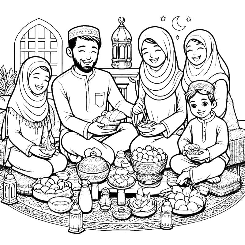 Bedava Çocuklar İçin Ramazan Boyama Sayfası