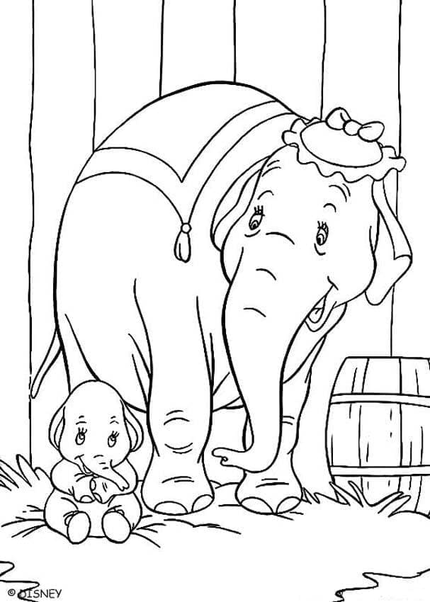 Bedava Dumbo Resmi Boyama Sayfası