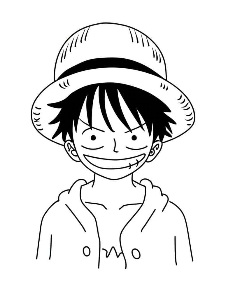 Bedava Luffy Görseli Boyama Sayfası