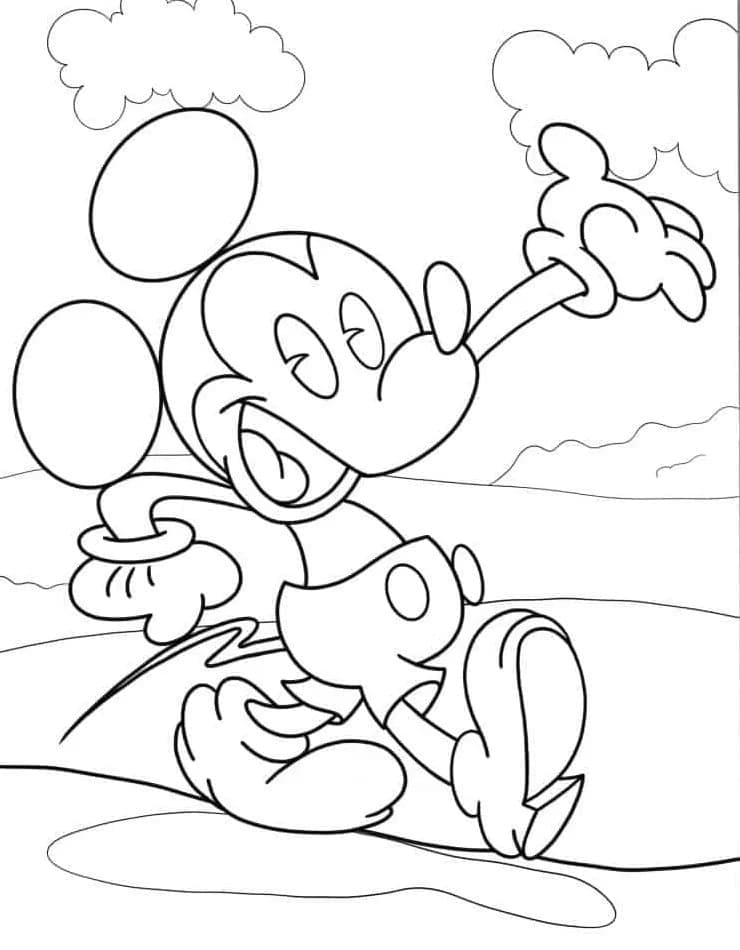 Bedava Mickey Mouse yazdırılabilir Boyama Sayfası