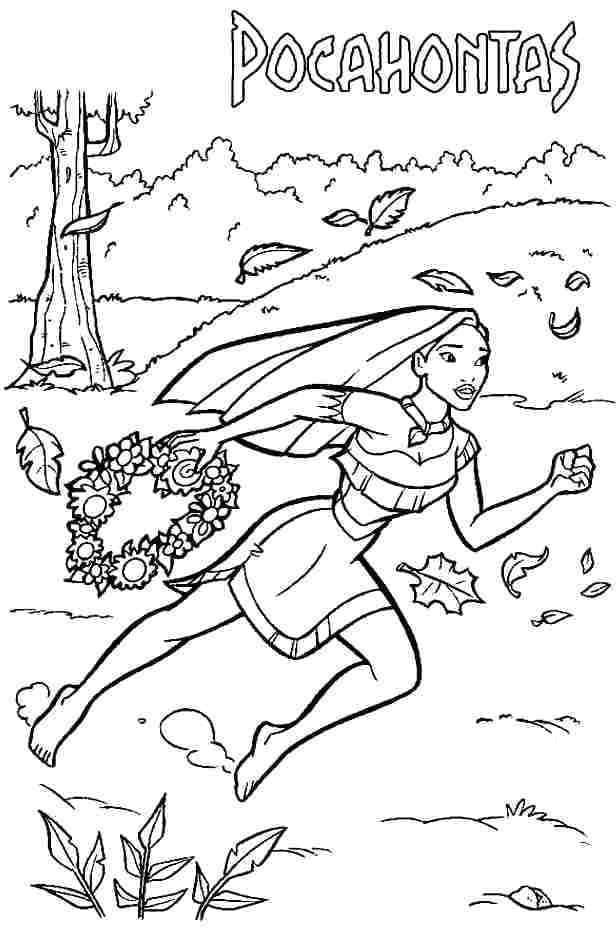Bedava Pocahontas Boyama Sayfası