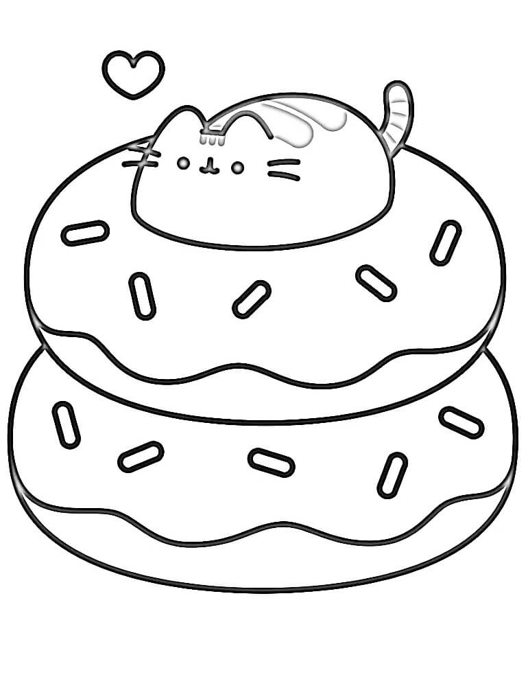 Bedava Pusheen yazdırılabilir Boyama Sayfası