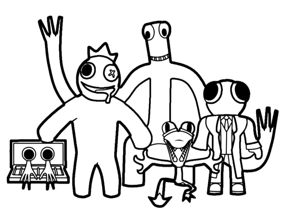 Bedava Rainbow Friends Baskısı Boyama Sayfası